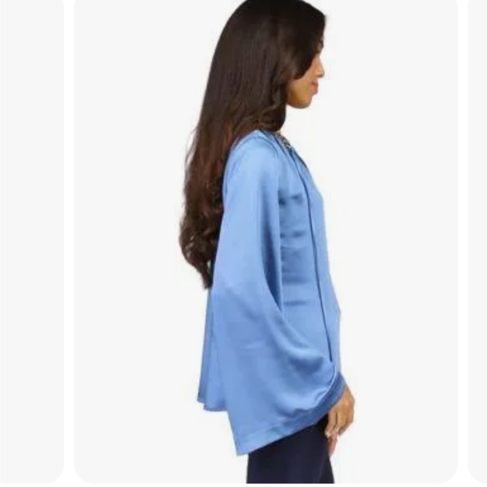 NWT Michael Kors Chain Neck Top in Blueberry - Picture 3 of 5